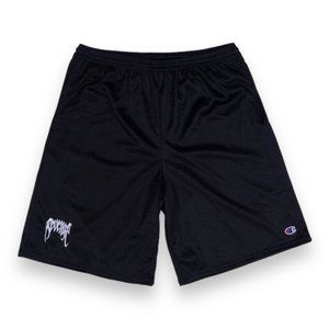 Revenge Mesh Embroidered Shorts Black